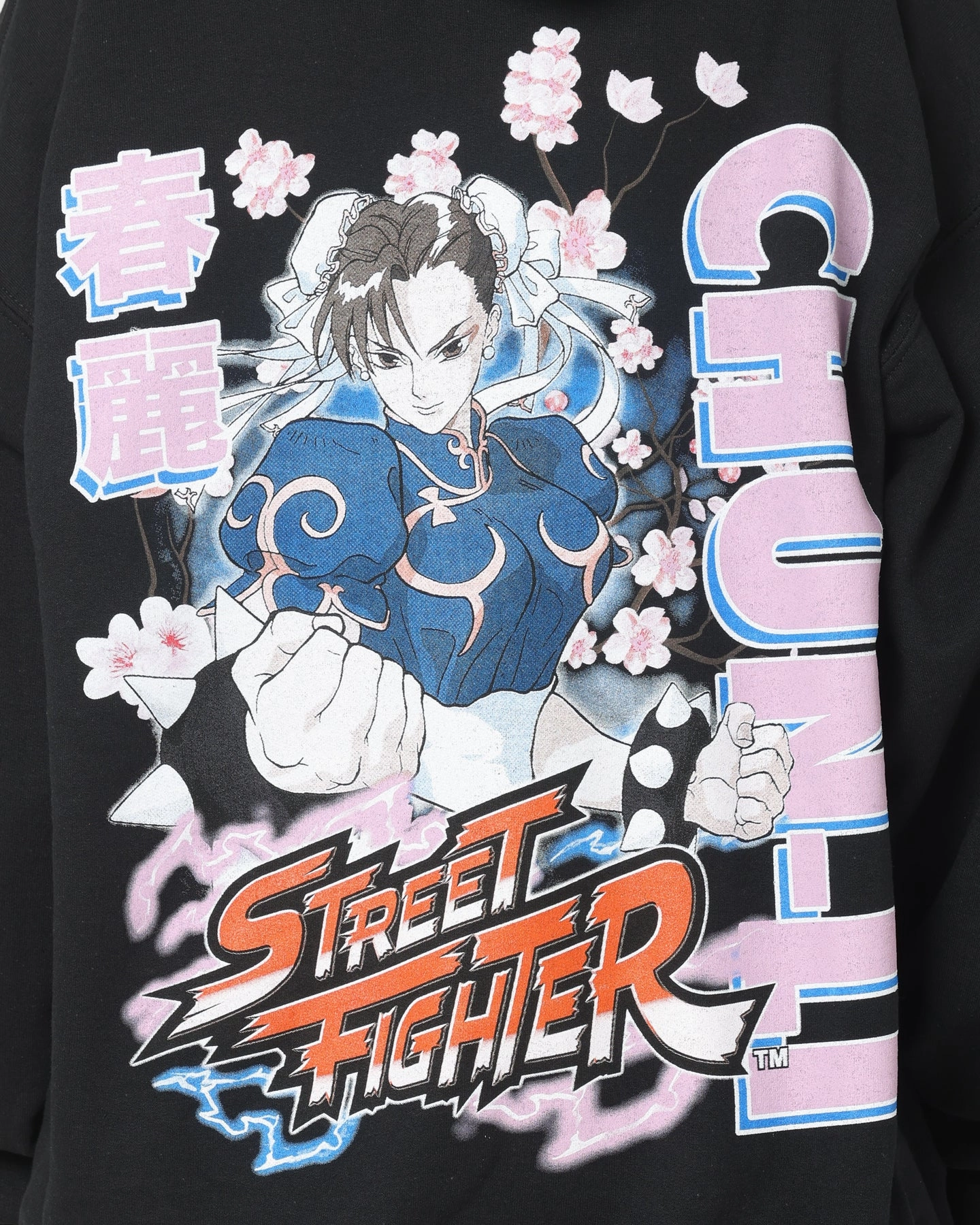Goat Crew X Street Fighter Chun Li Hoodie Black Casual Style NonIrritating Fabric