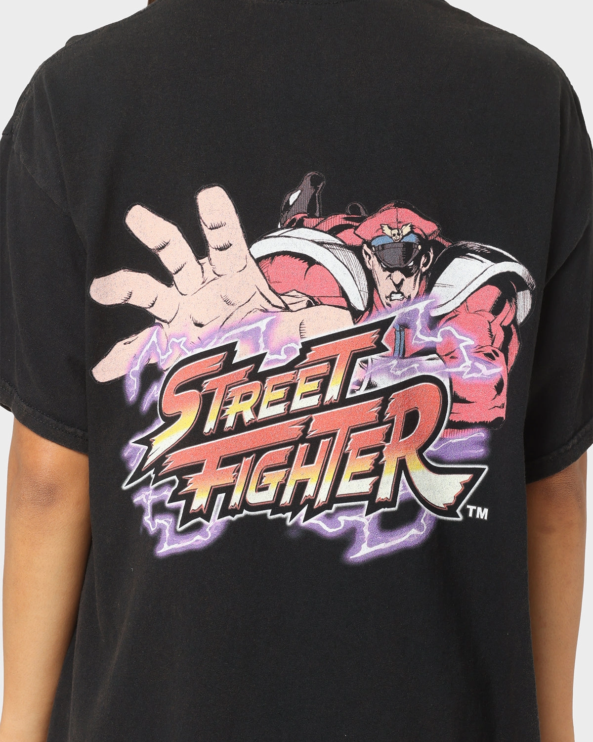 Modern and Soft Goat Crew X Street Fighter M. Bison Vintage T-Shirt Black Wash