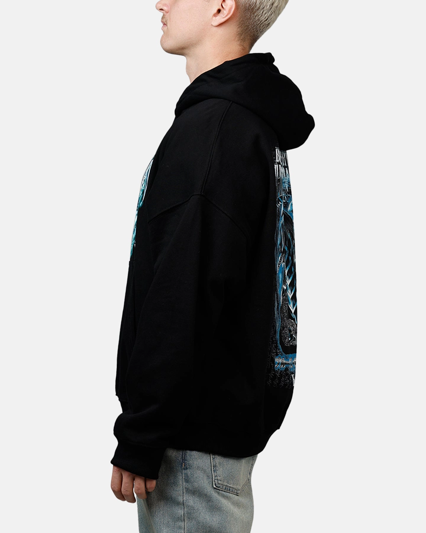 cold Cherish Goat Crew X Yu-Gi-Oh! Blue Eyes White Dragon Premium Hoodie Black