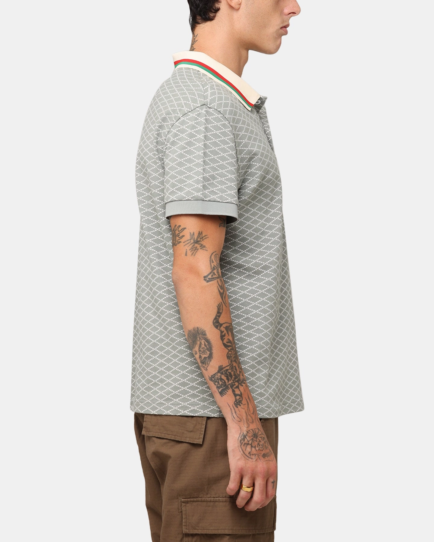 Premium Cotton XXIII Printed Polo Shirt Olive
