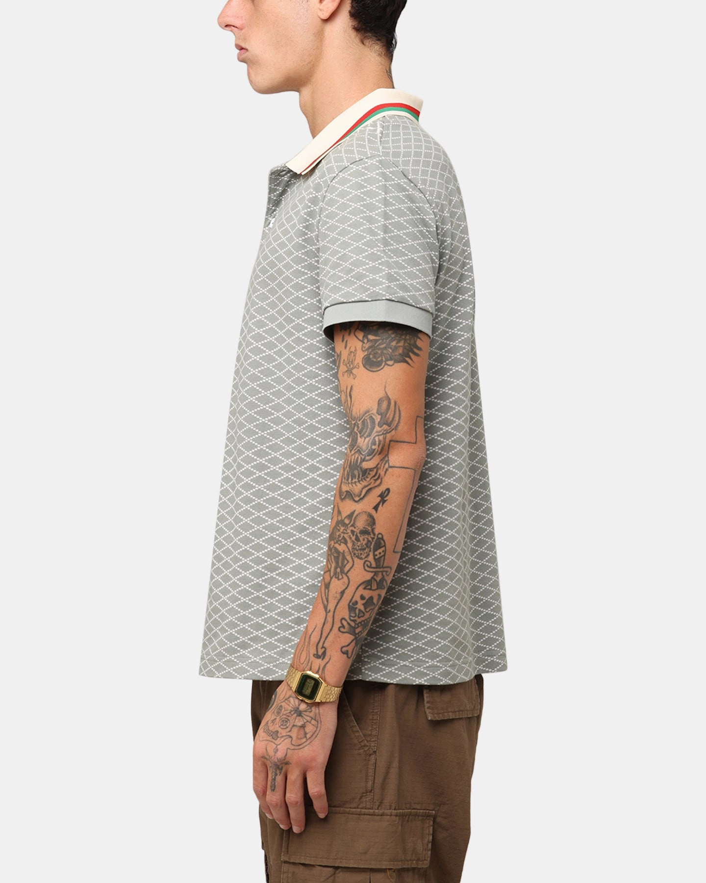 XXIII Printed Polo Shirt Olive Summer Smart Classic Comfort