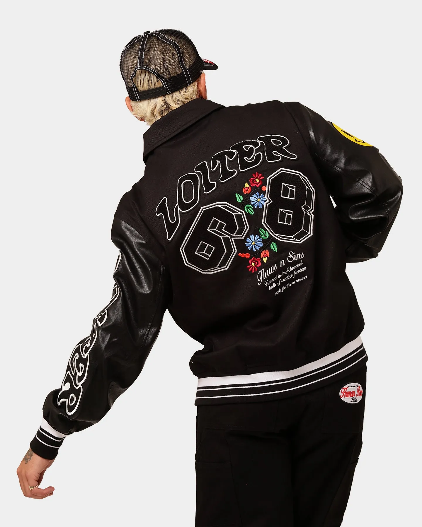 firefighters Loiter Flaws Varsity Jacket Black