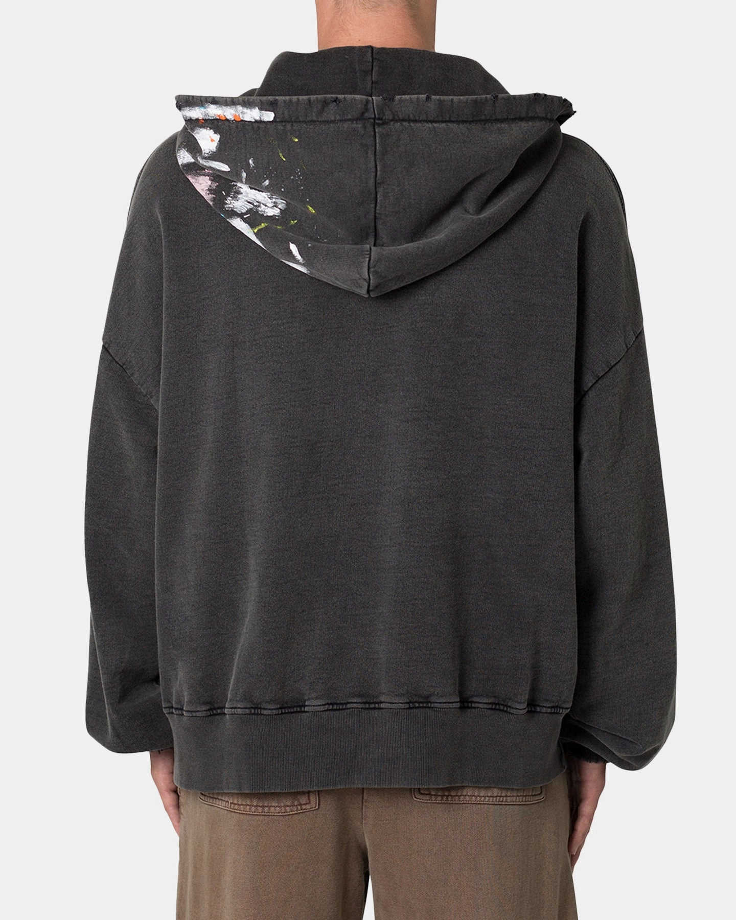 MNML Destroyed Painter Hoodie Vintage Black Silk Core Fit