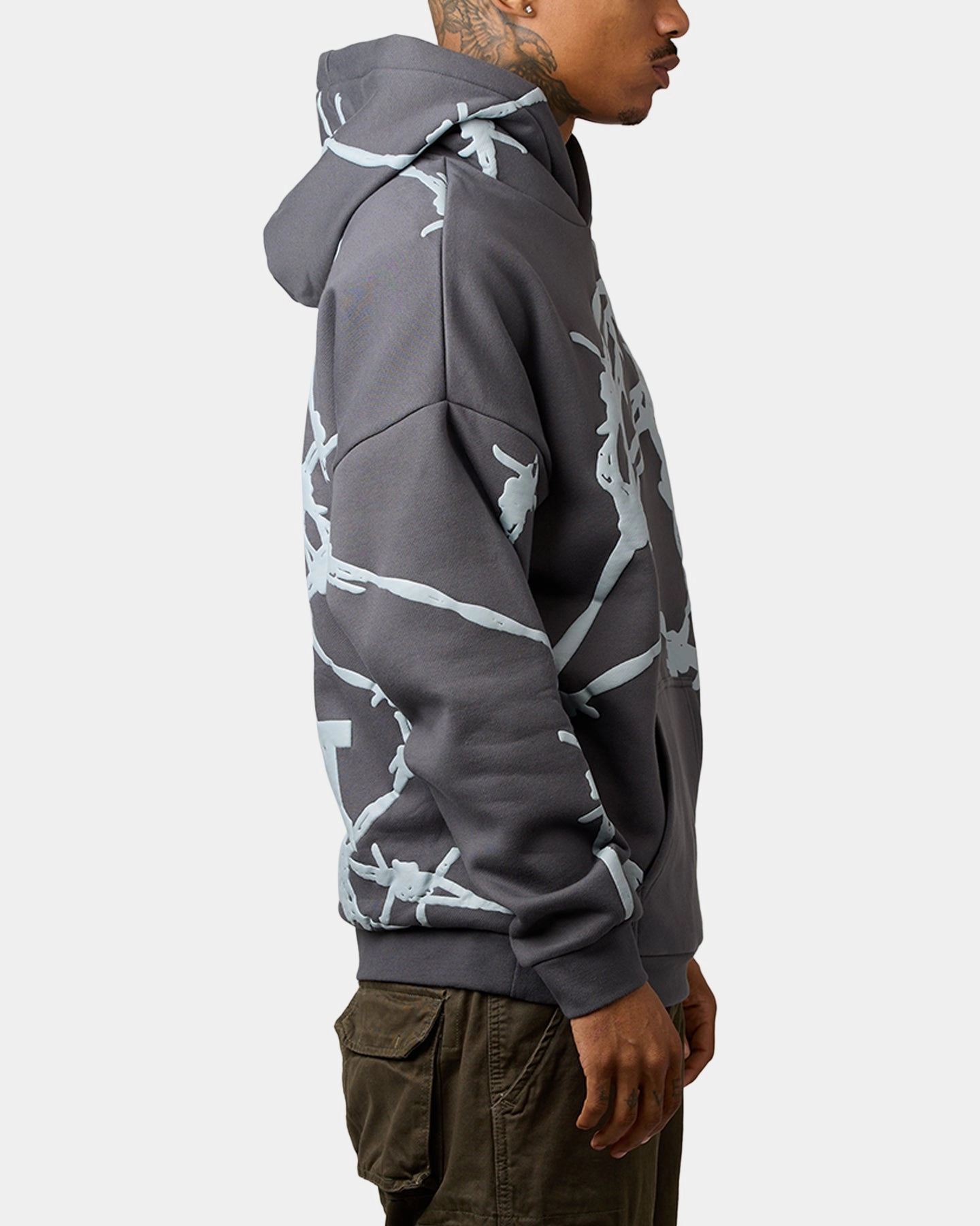 Saint Morta Barberry Boxy Hoodie Dark Grey Free Motion Design