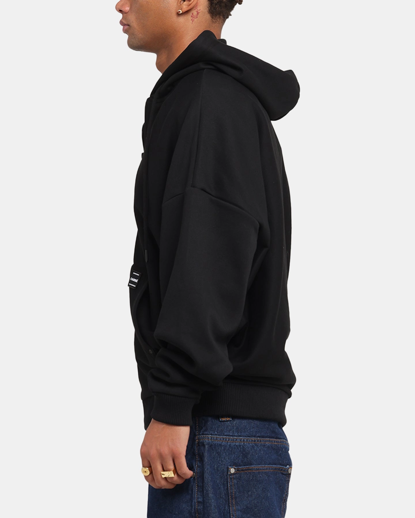 Carre Weatherwear Hoodie Black Reinforced Hemline