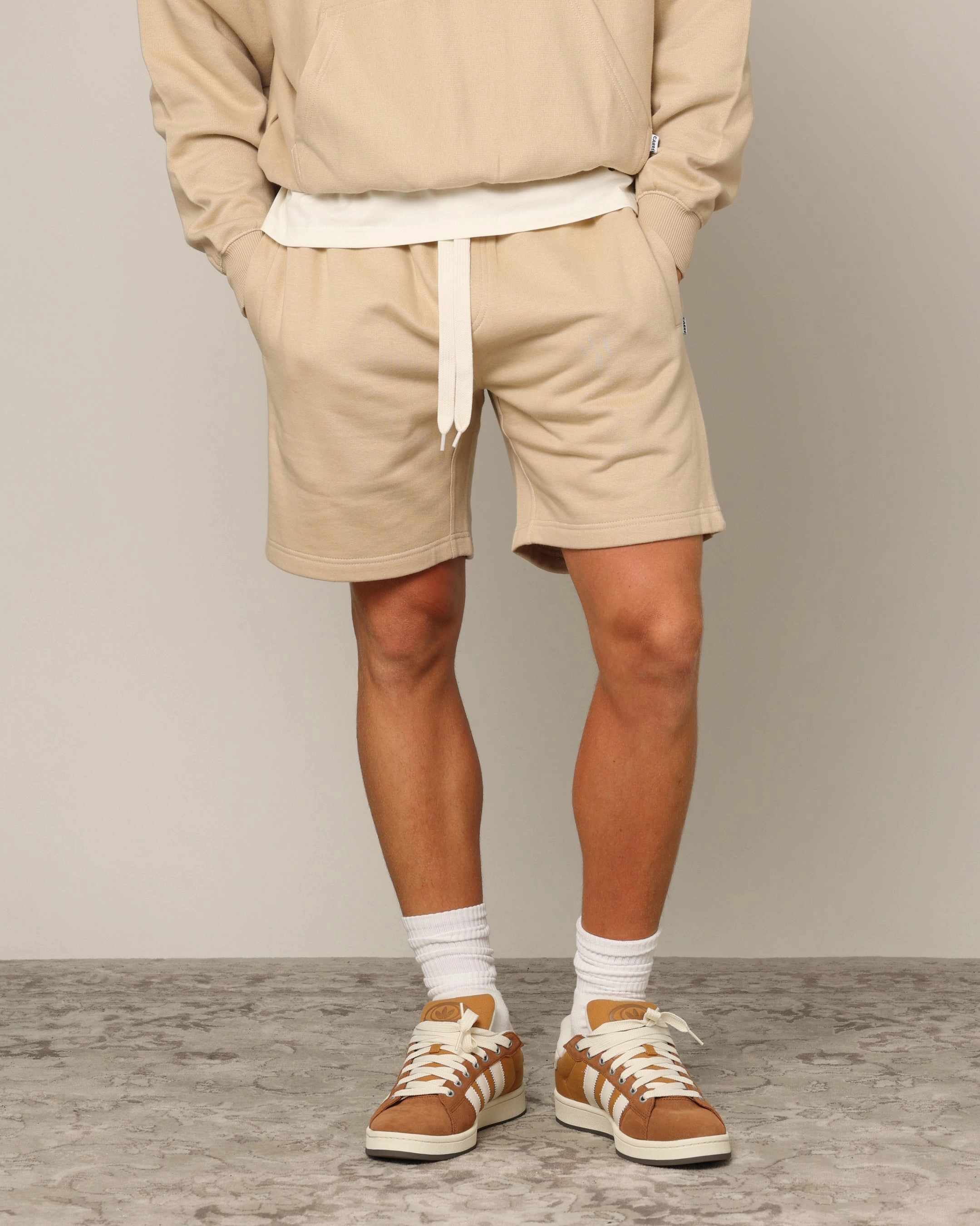 Carr?? Blanc Classic Sweat Shorts Stone sports accessory ribbed texture