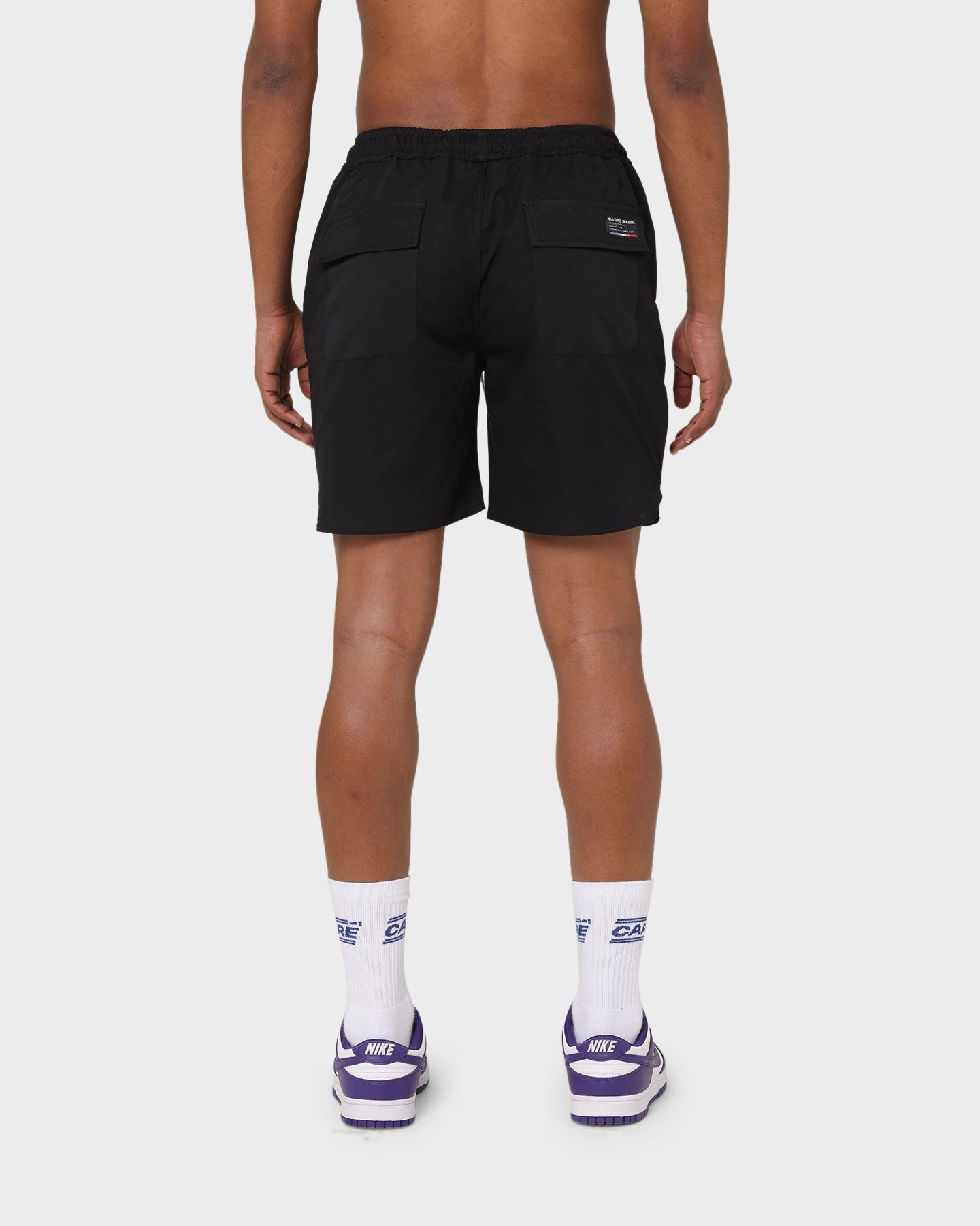 Carre Men's Hardi La Plage Shorts Black Stretch Woven Fabric graduation season