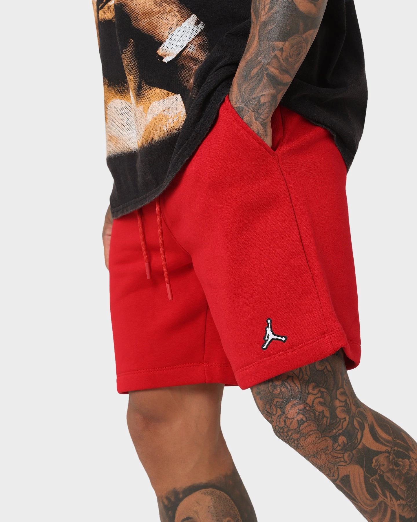 Tapered leg Board shorts Jordan Essential Fleece Shorts White/Gym Red