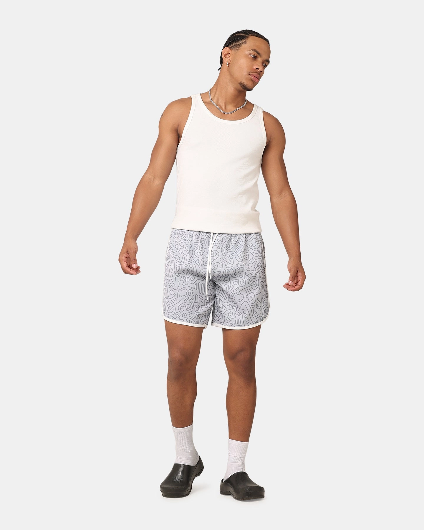 earthy shades XXIII Squiggle Swim Shorts Grey