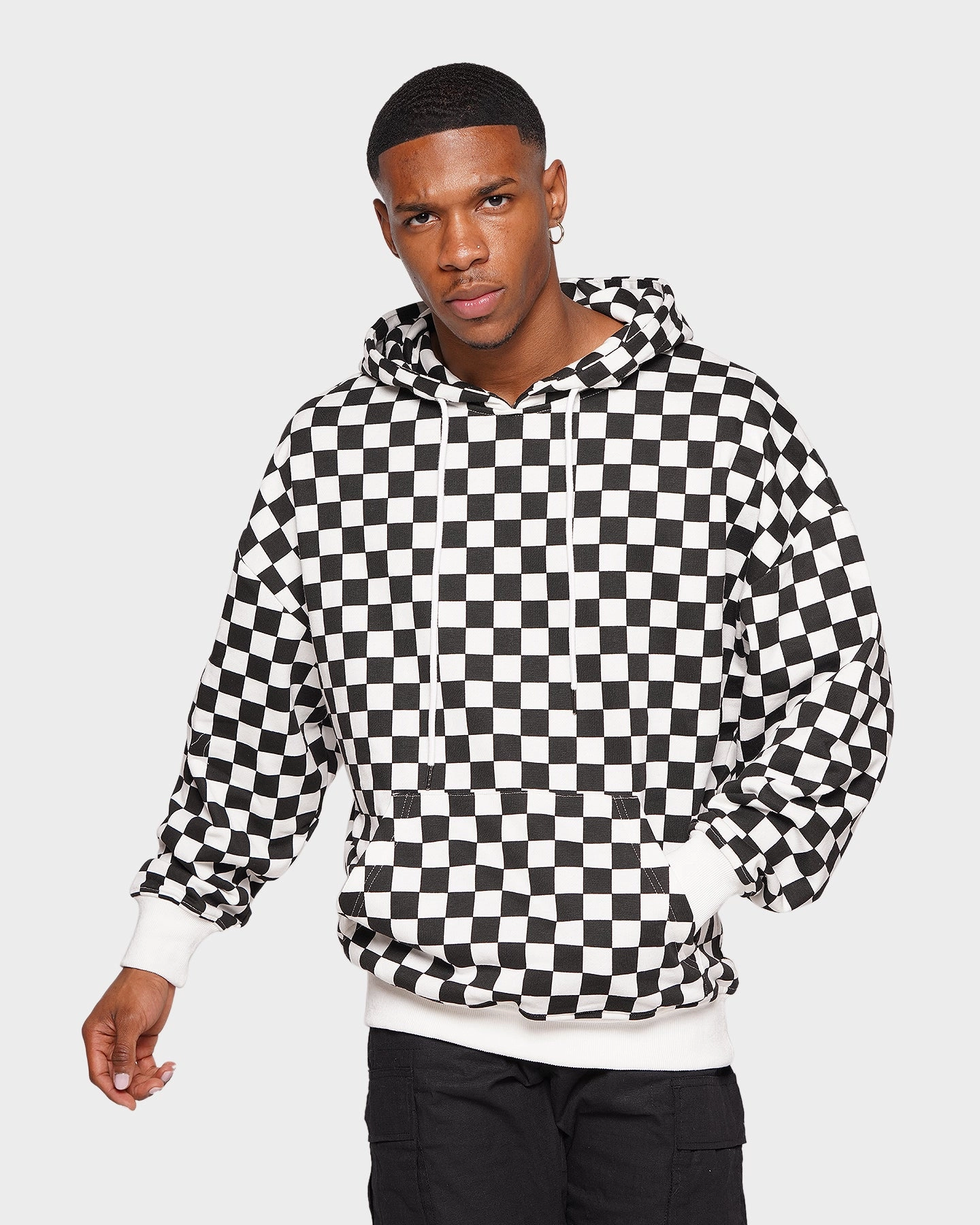 XXIII Keary Checker Hoodie Black/White Odor Resistant Treatment