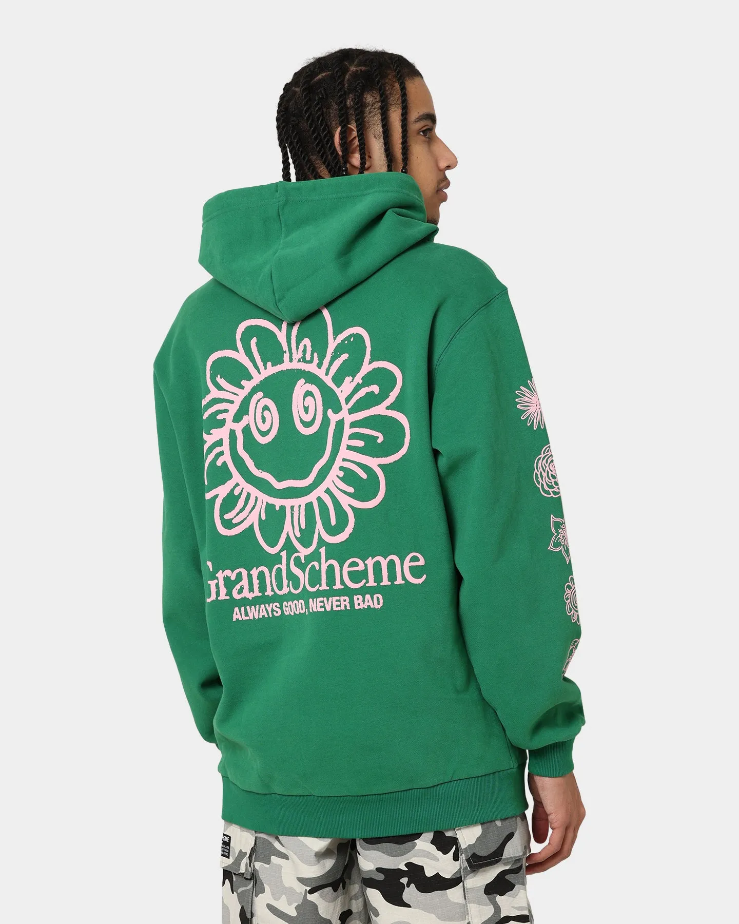 Grand Scheme Always Good Hoodie Green High Collar Design