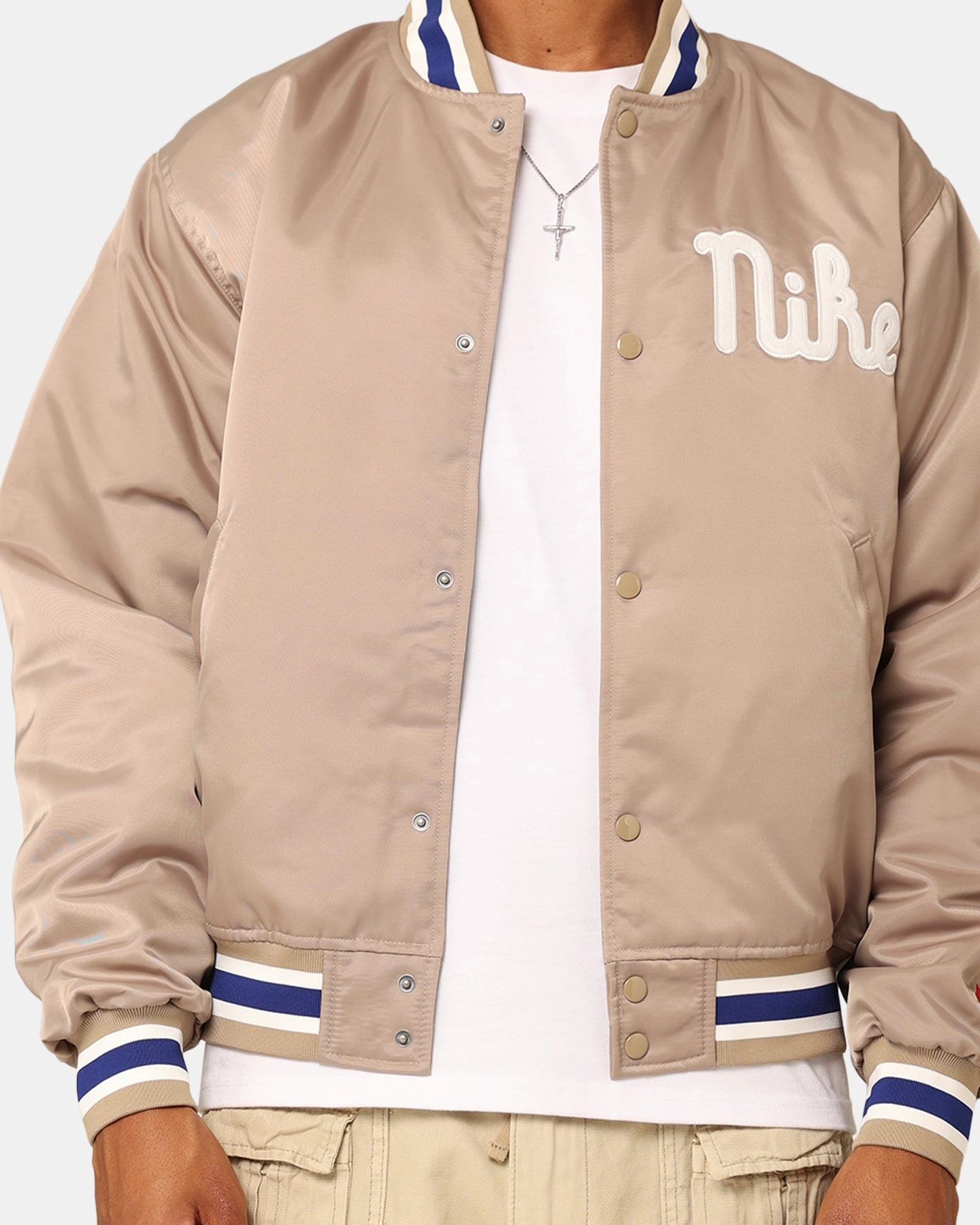 Eco Friendly Certified Nike Dugout Satin Jacket Khaki/Sail/Deep