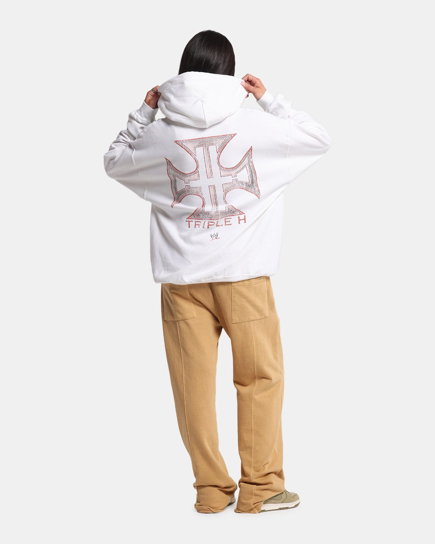 Tagless Labeling dark colors Culture Kings X WWE Triple H Wrestlemania XLI Premium Hoodie White