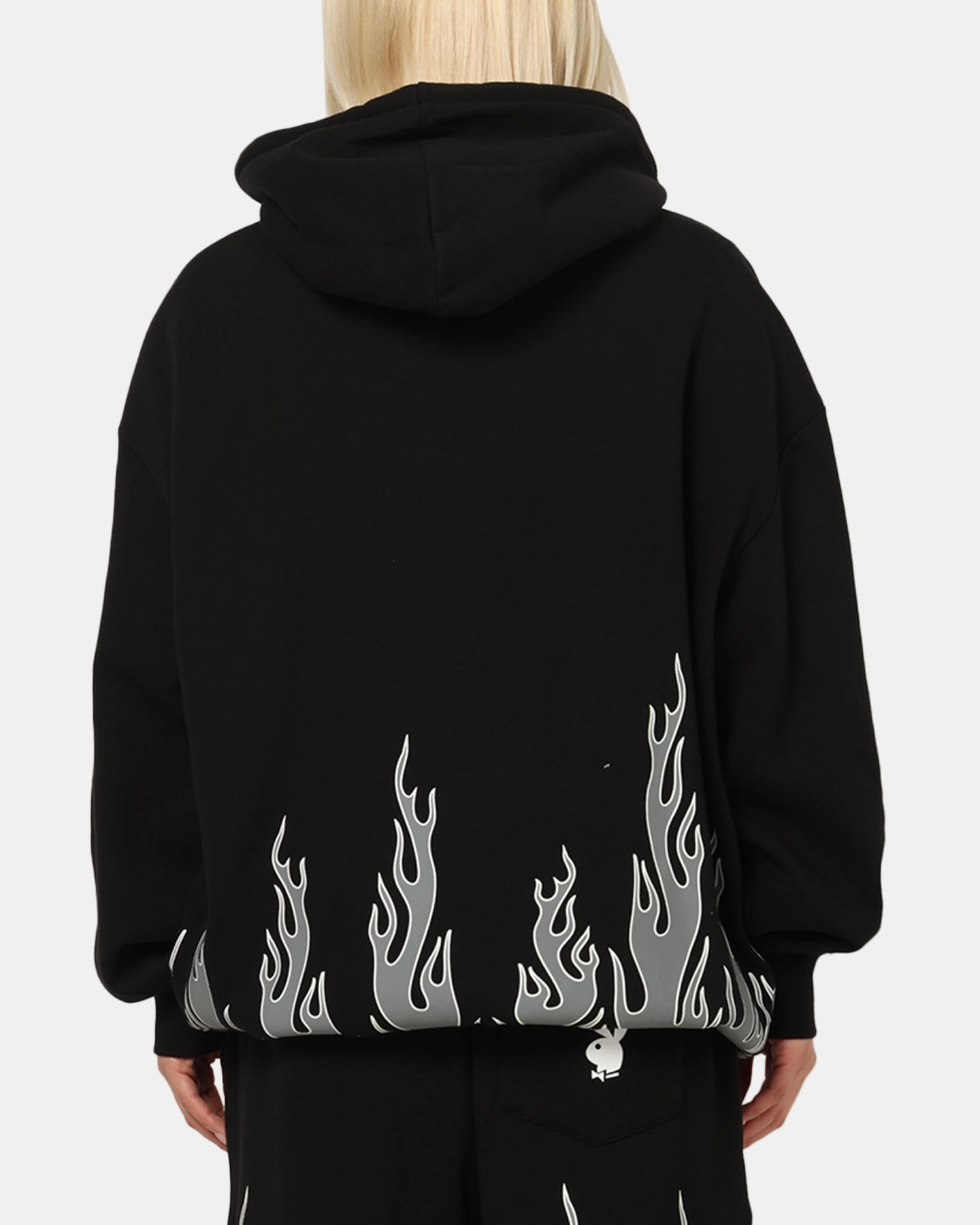 Playboy Gothic Flames Hoodie Black City Feel