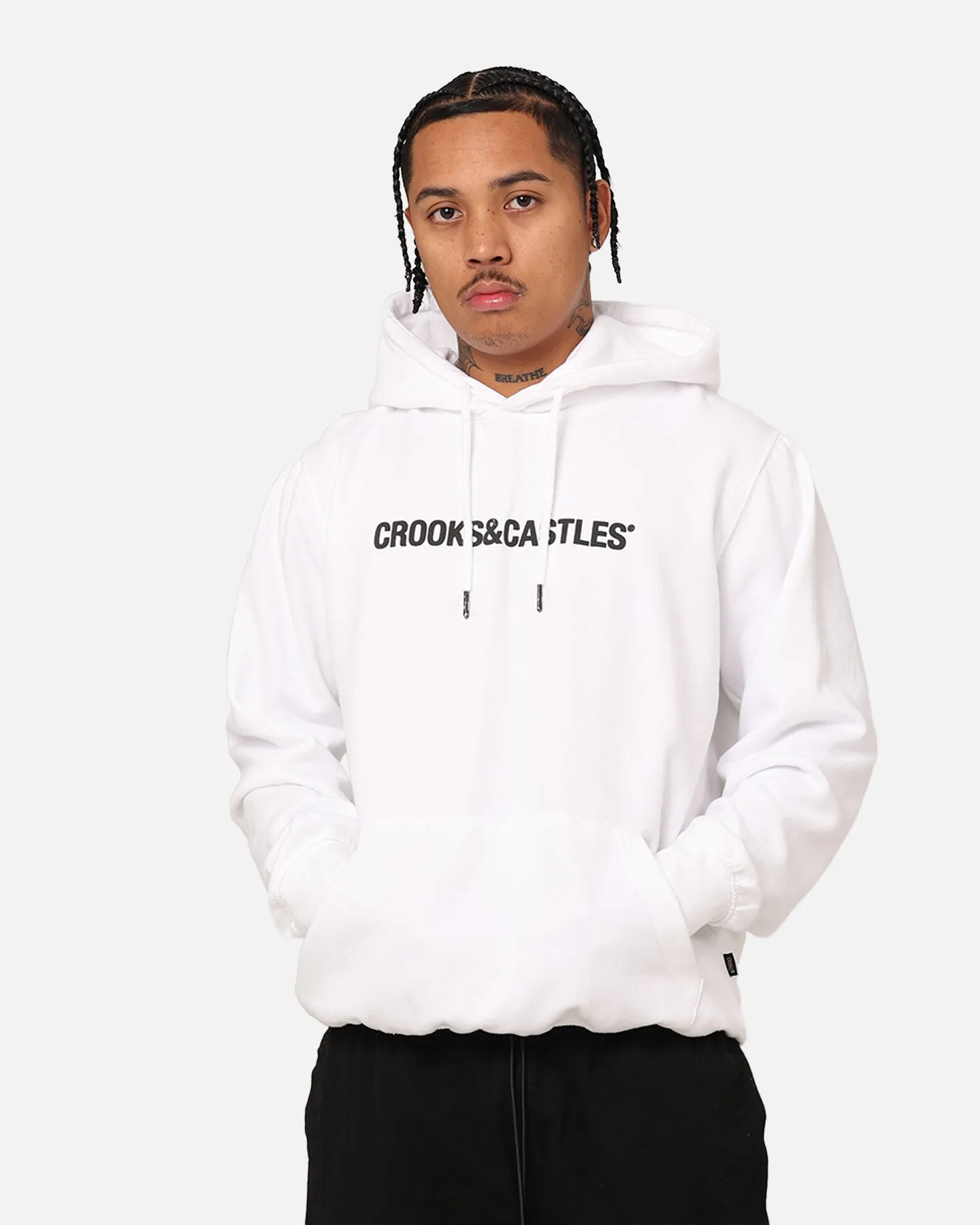 Crooks & Castles Deep Kern Hoodie White All Season Fit Commute