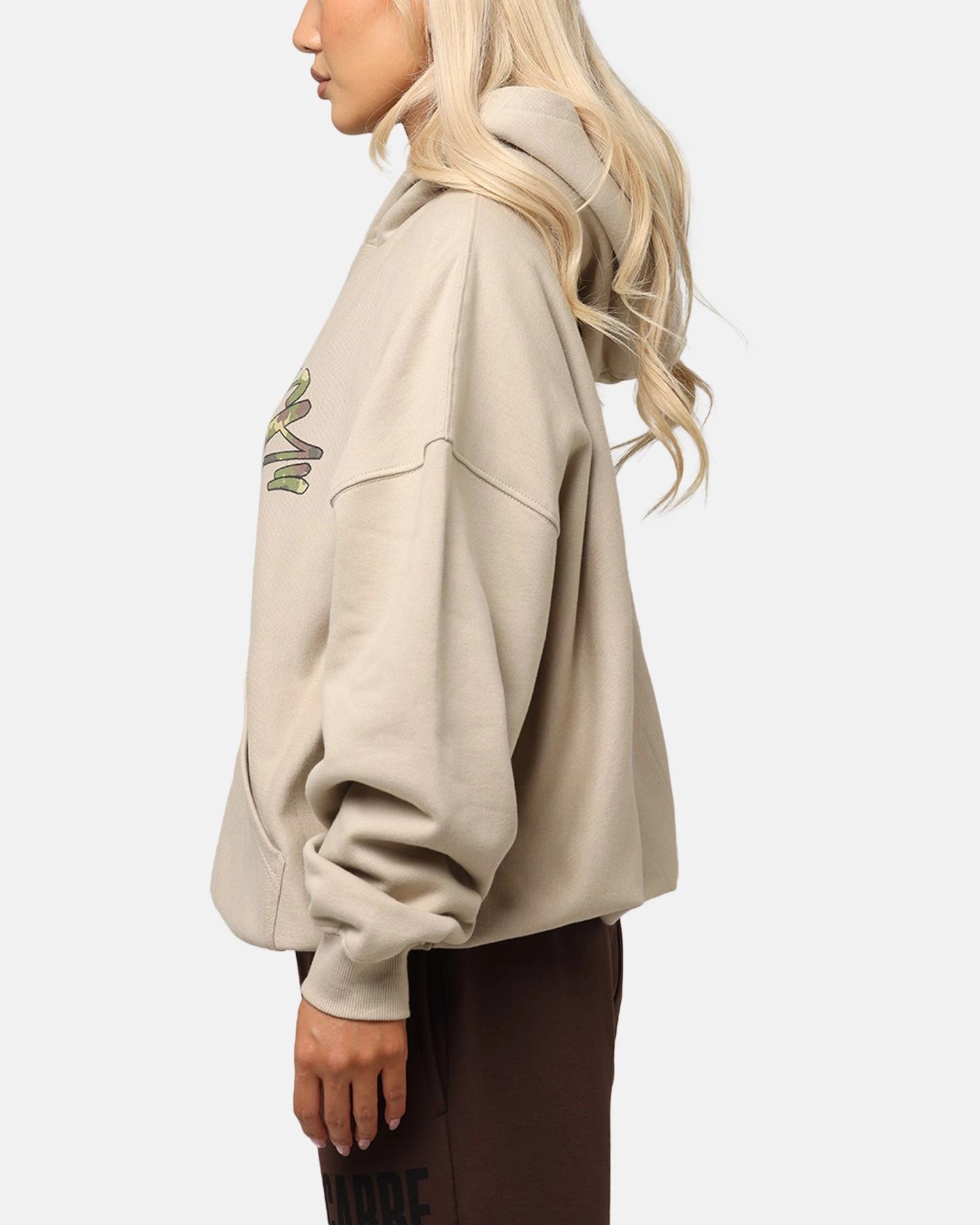 Carre Camo Script Hoodie Stone Lightweight Layer