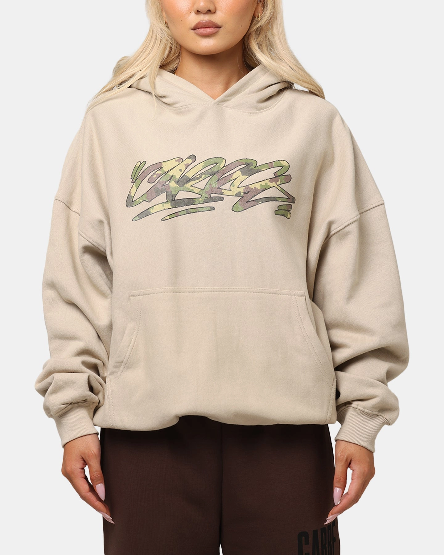 Carre Camo Script Hoodie Stone sophisticated appearance City Scene