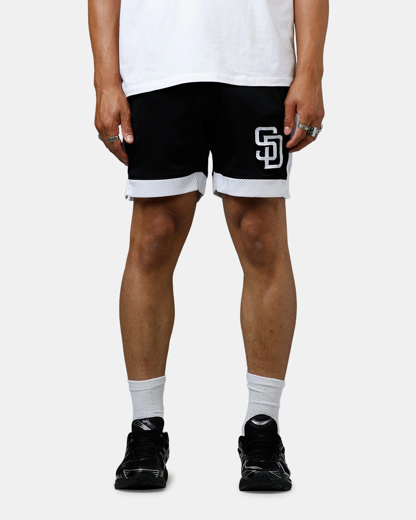 Tear Resistant Panels New Era San Diego Padres Sport Class Shorts Black/White