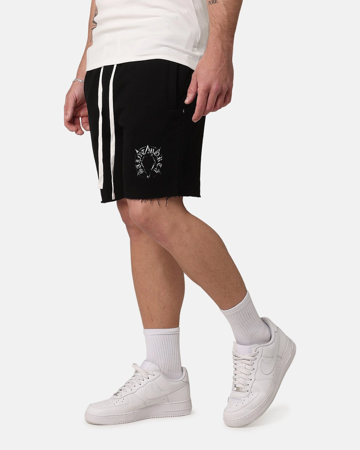 Saint Morta Occult Sweat Shorts Black/White Layer Ready Lounge Fit