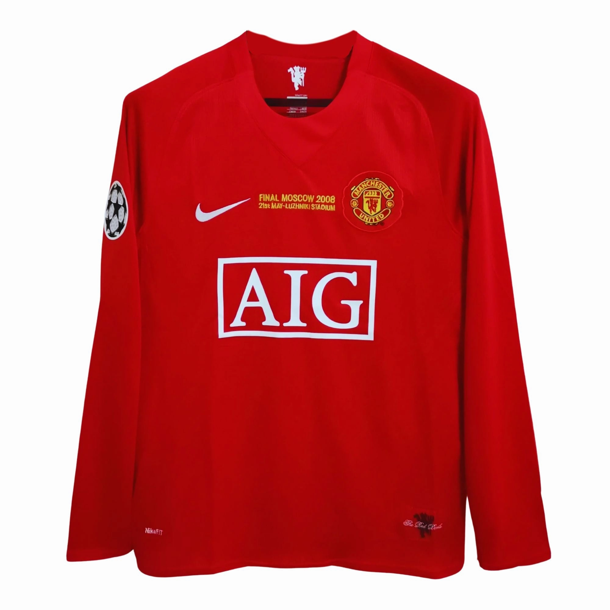 Manchester United 2008 Champions League L/Sleeve Non Restrictive Tailoring
