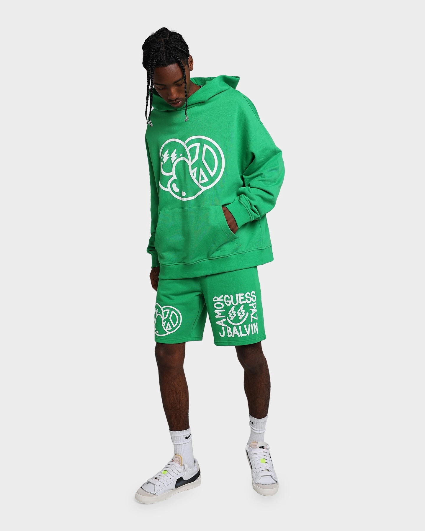 Waterproof Wear GUESS Originals X J Balvin Paz Hoodie Vip Green