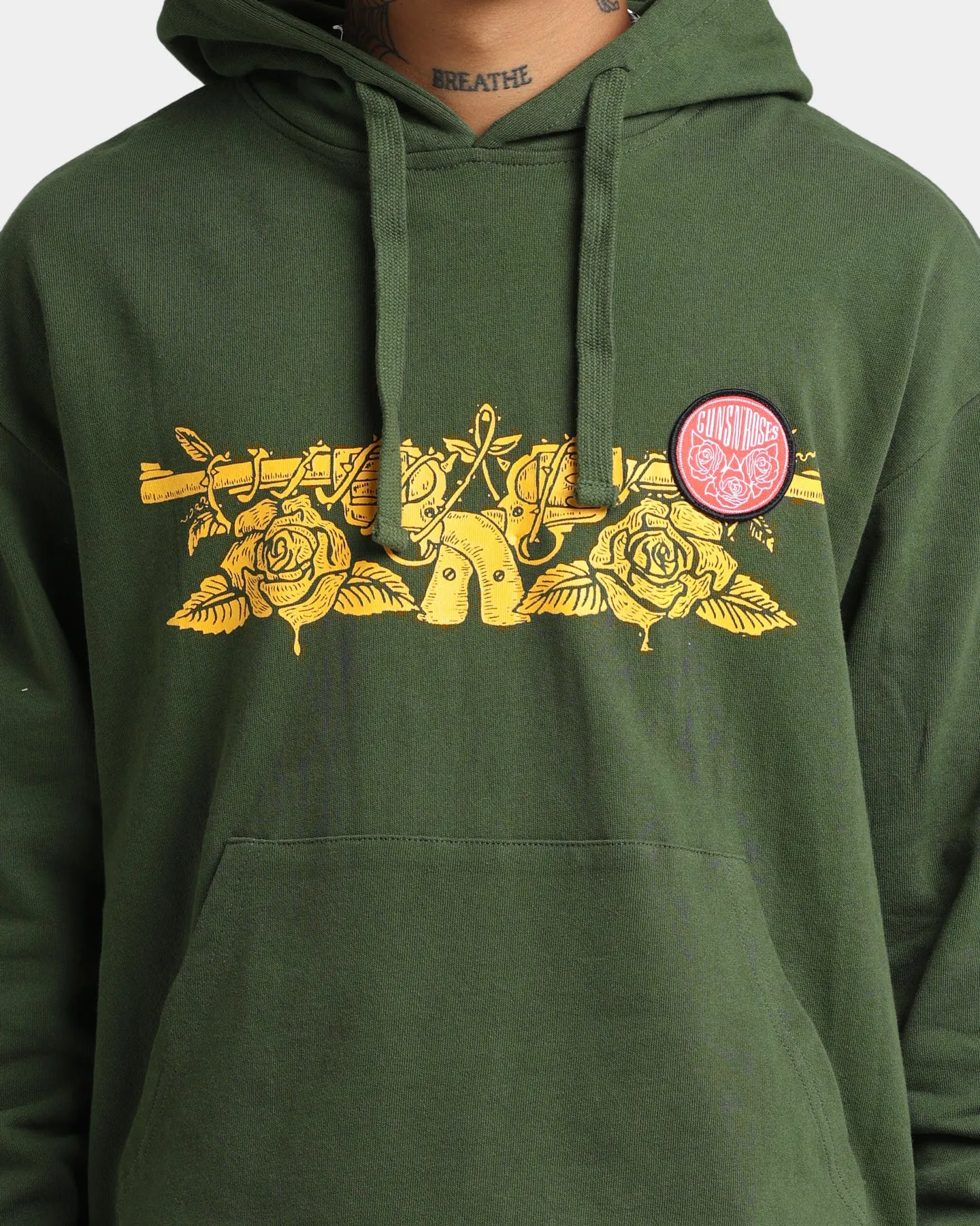 Smart Wear everyday staple Guns N Roses Gun Logo Hoodie Forest Green