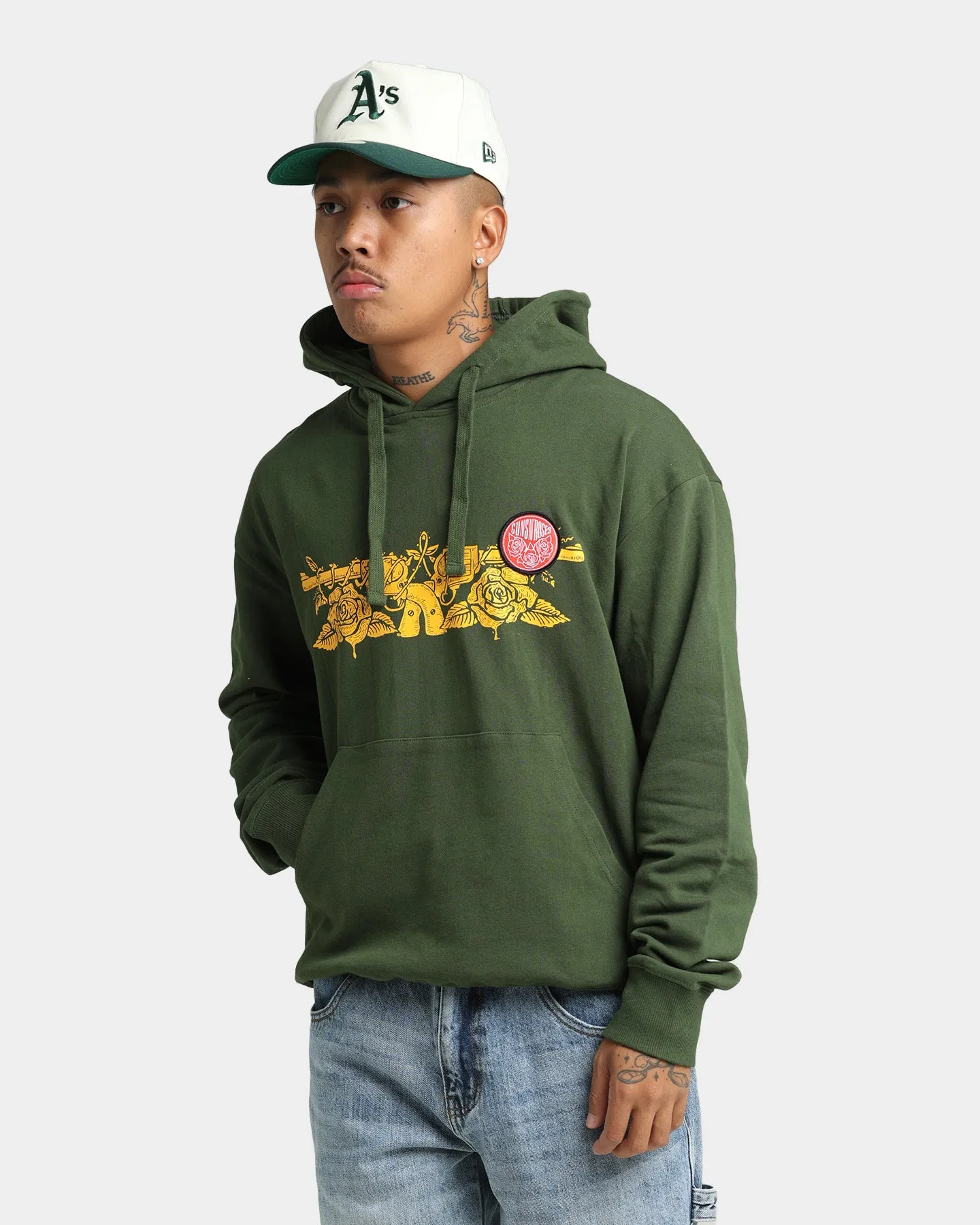Modular Attachment Points Layer Versatility Guns N Roses Gun Logo Hoodie Forest Green