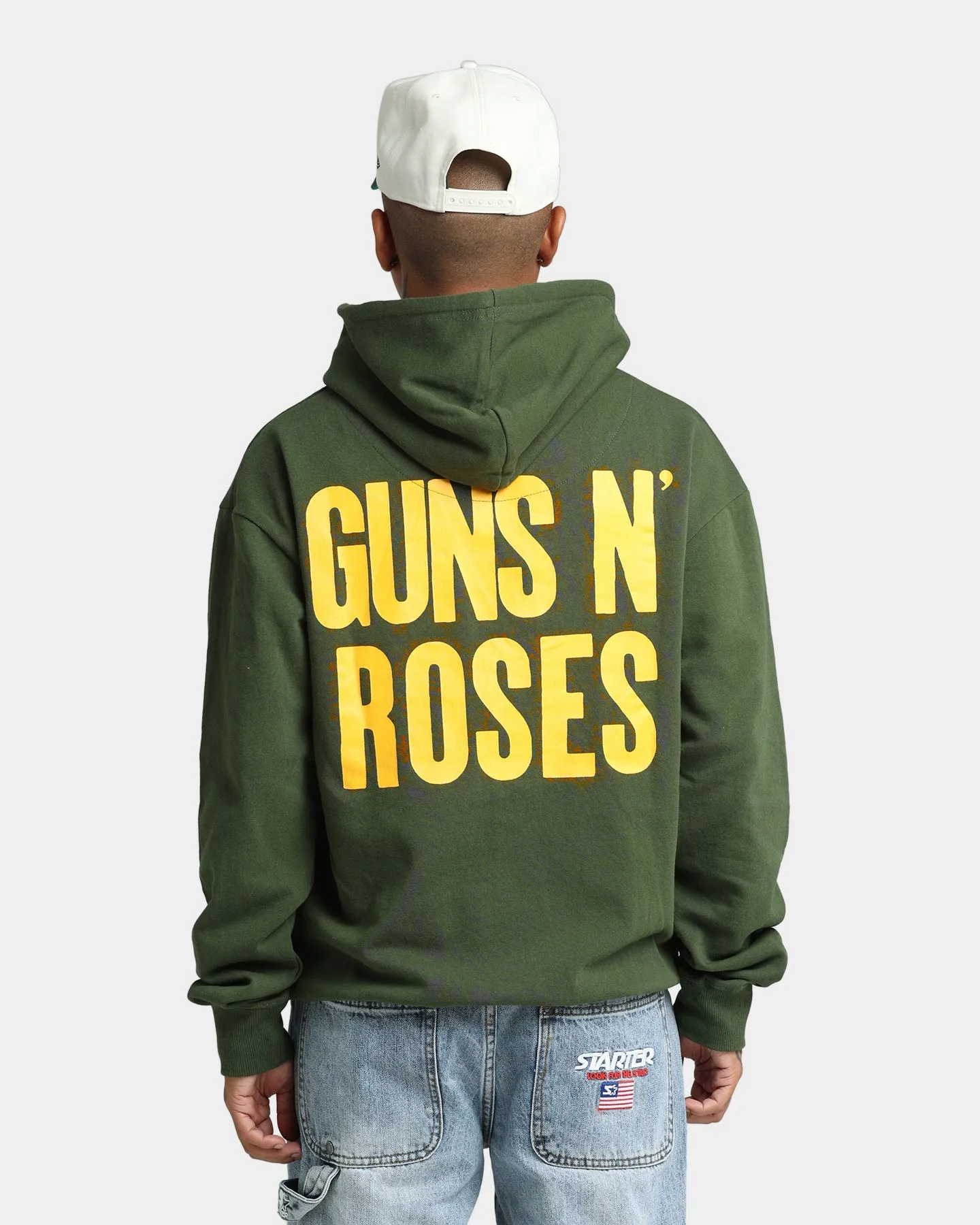 Guns N Roses Gun Logo Hoodie Forest Green Train Sporty Look