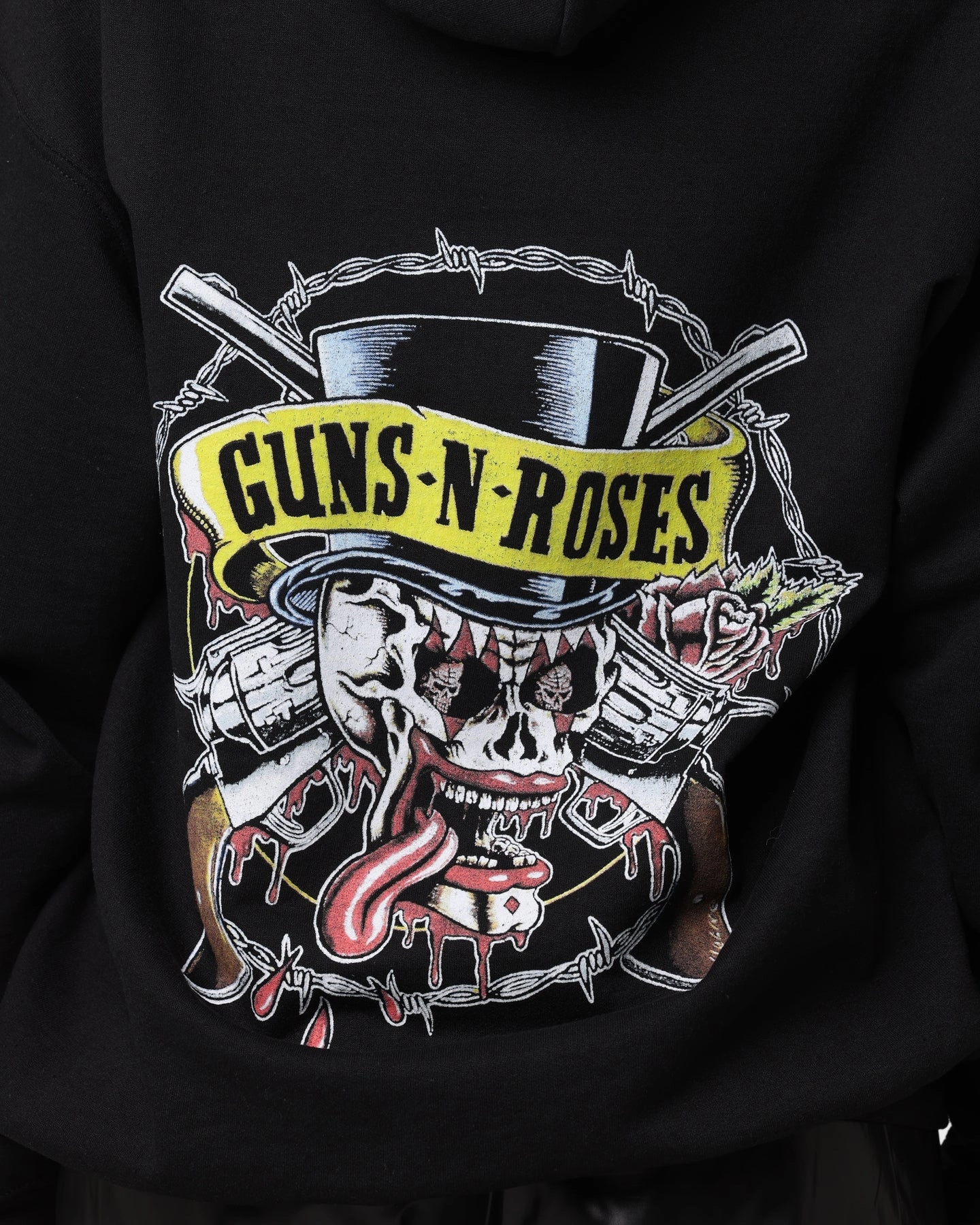 Guns N Roses Bleeding Skull Hoodie Black suitable for dance competitions Classic Style