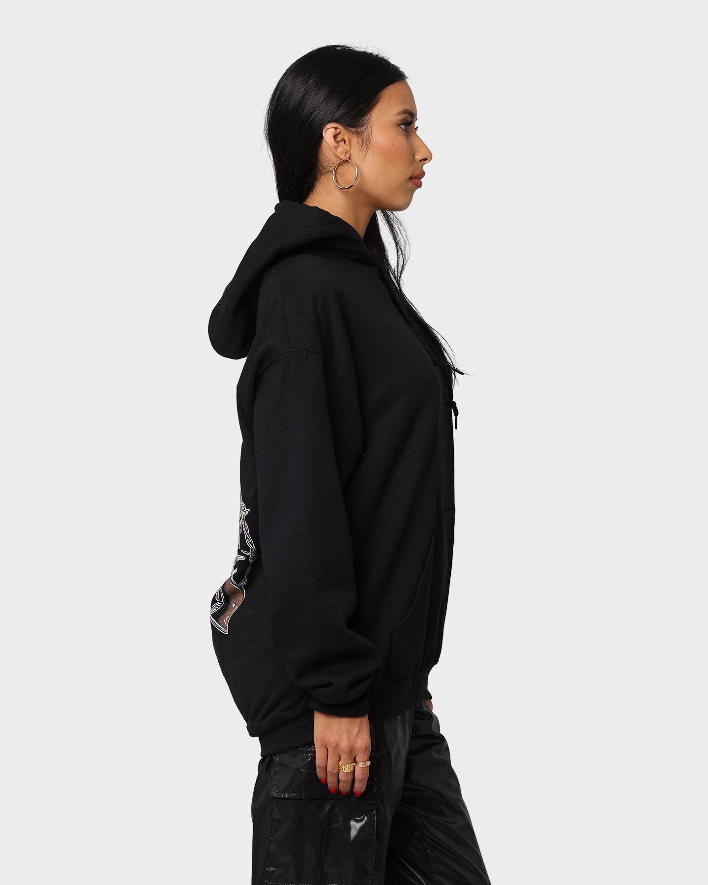 Contemporary Fit Guns N Roses Bleeding Skull Hoodie Black