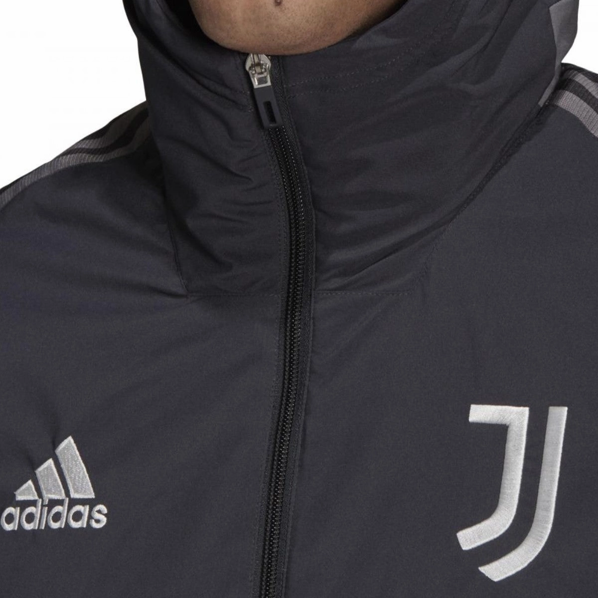 Organic Fabric Juventus winter training bench soccer jacket 2021/22 - Adidas