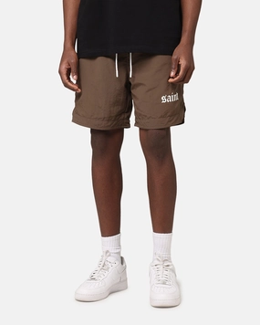 Ventilated Back Panels No Ride Up Silicone Grip Saint Morta Gothic Nylon Shorts Chocolate