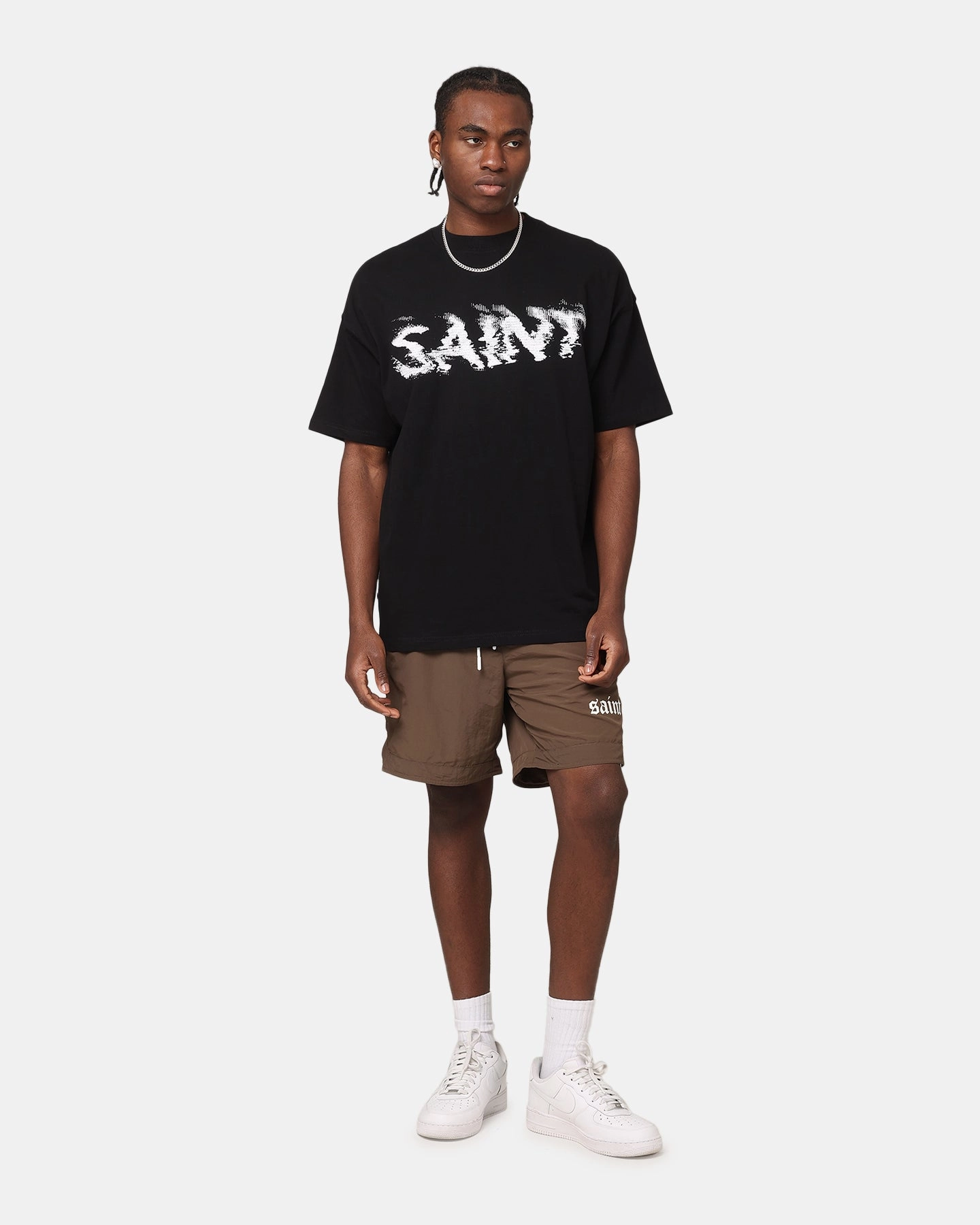 Chill Comfort Saint Morta Gothic Nylon Shorts Chocolate