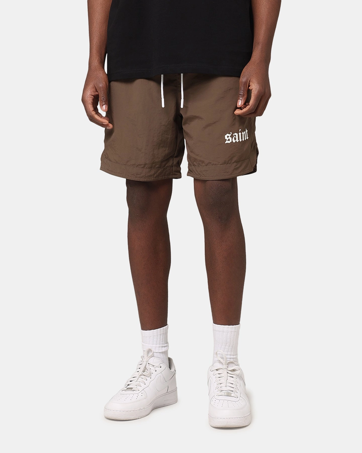 Ventilated Back Panels No Ride Up Silicone Grip Saint Morta Gothic Nylon Shorts Chocolate