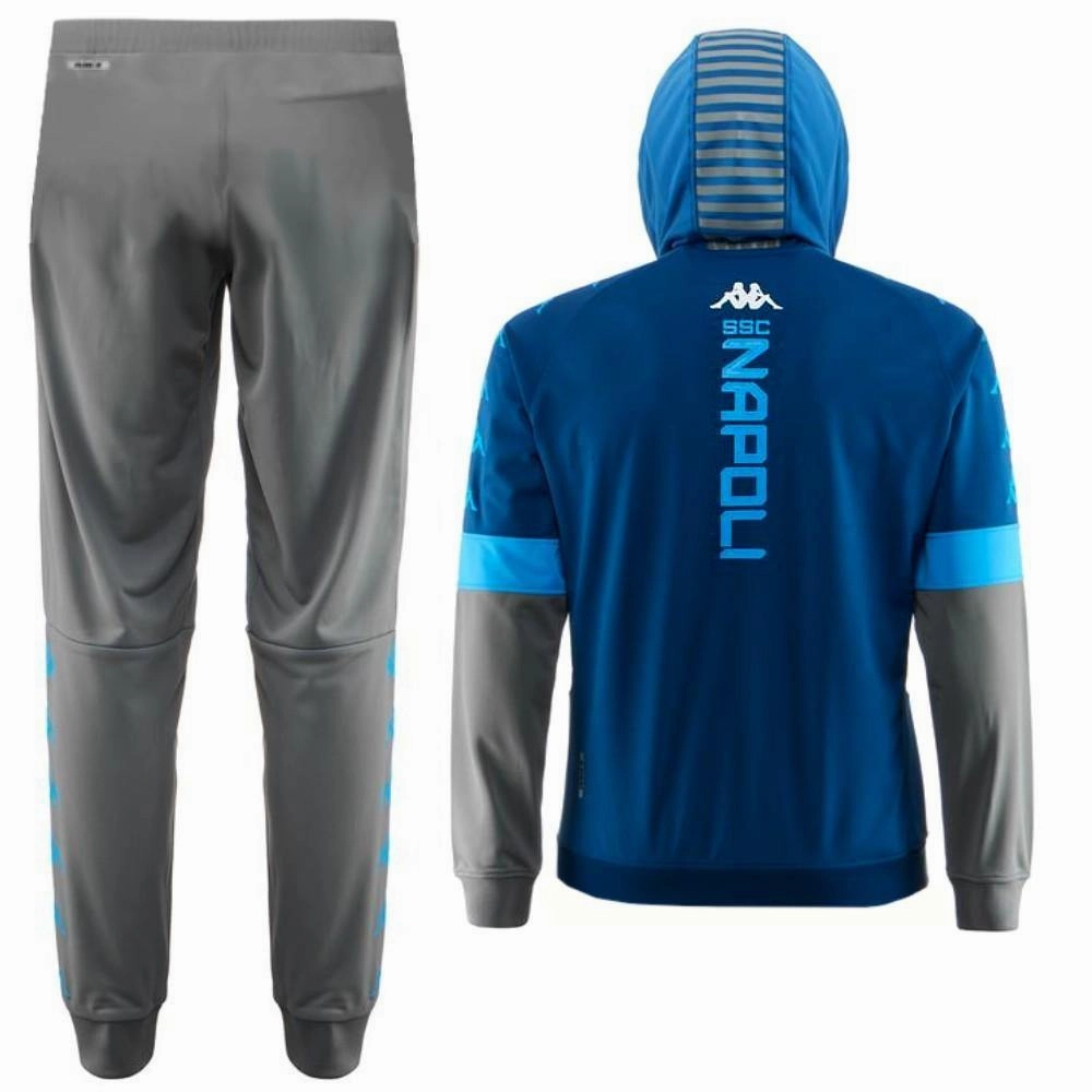 SSC Napoli UCL hooded presentation soccer tracksuit 2019/20 - Kappa clip