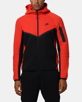 DurableShell Windproof Construction Nike Sportswear Tech Fleece Windrunner Full-Zip Hoodie Jacket Lt Crimson/Black