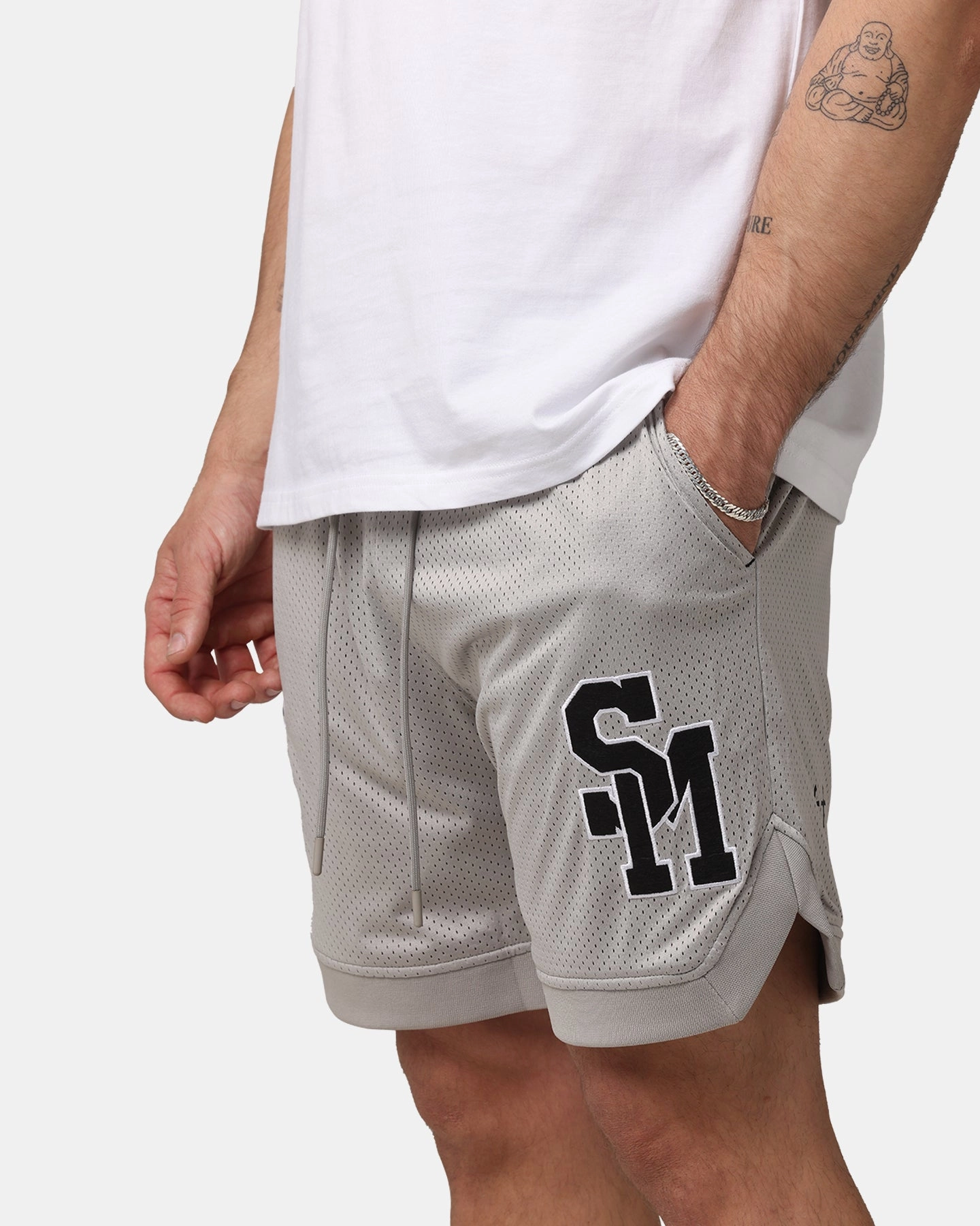Saint Morta La Rambla Basketball Shorts Light Grey Crisp Texture