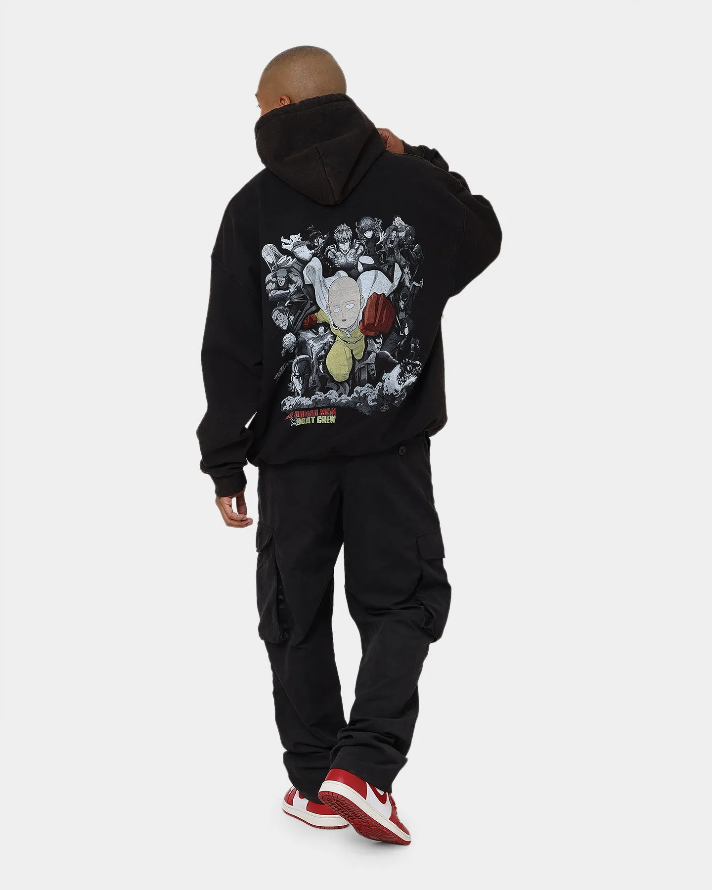 Goat Crew X One Punch Man One Punch Man Vintage Hoodie Black Wash Multi Pocket System Abrasion resistant