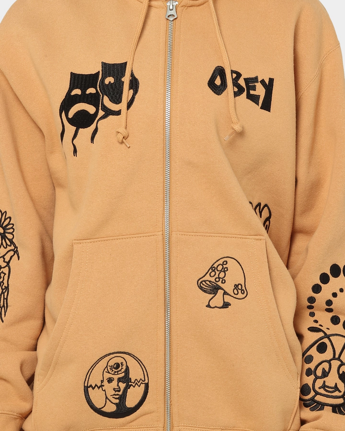 Ergonomic Sleeves Commemorate Obey Flash Zip Hoodie Rabbit Paw