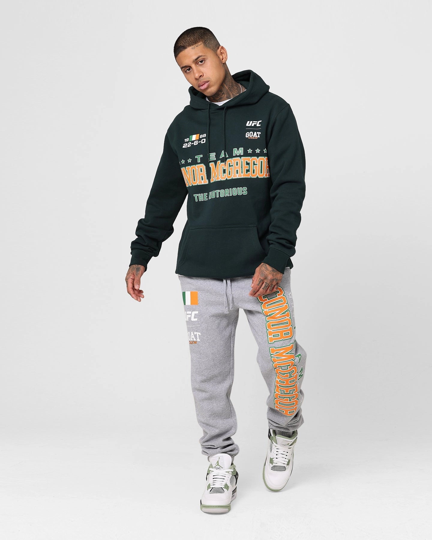 Weatherproof Seams Goat Crew X UFC Conor McGregor Team McGregor Hoodie Deep Green
