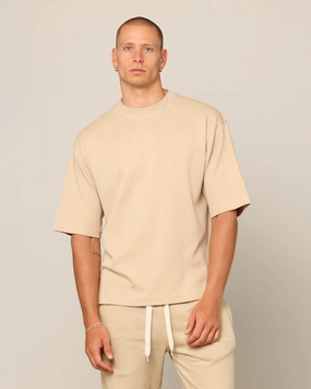 Matte Look Carr?? Blanc Boxy T-Shirt Stone