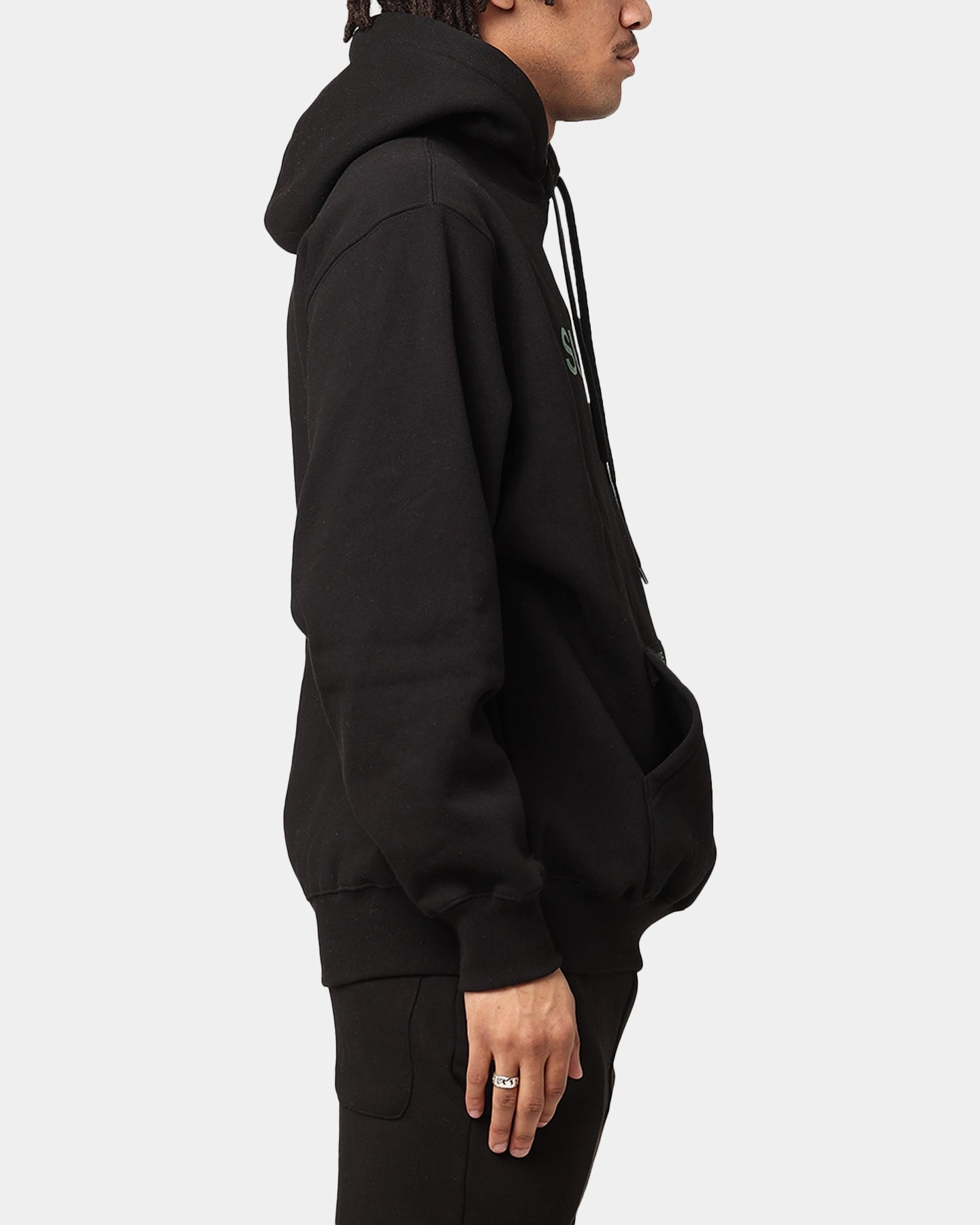 Daniel Patrick Surplus Logo Hoodie Black/Hunter Green Stylish