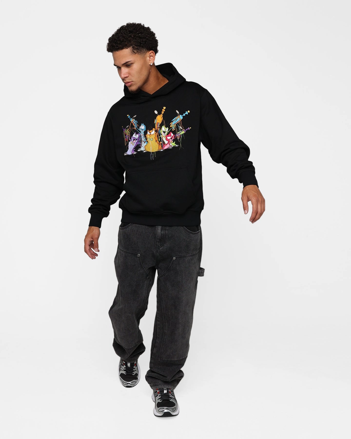 DoubleReinforced Zipper Layer Versatility Renowned LA Shredded Monstars Hoodie Black