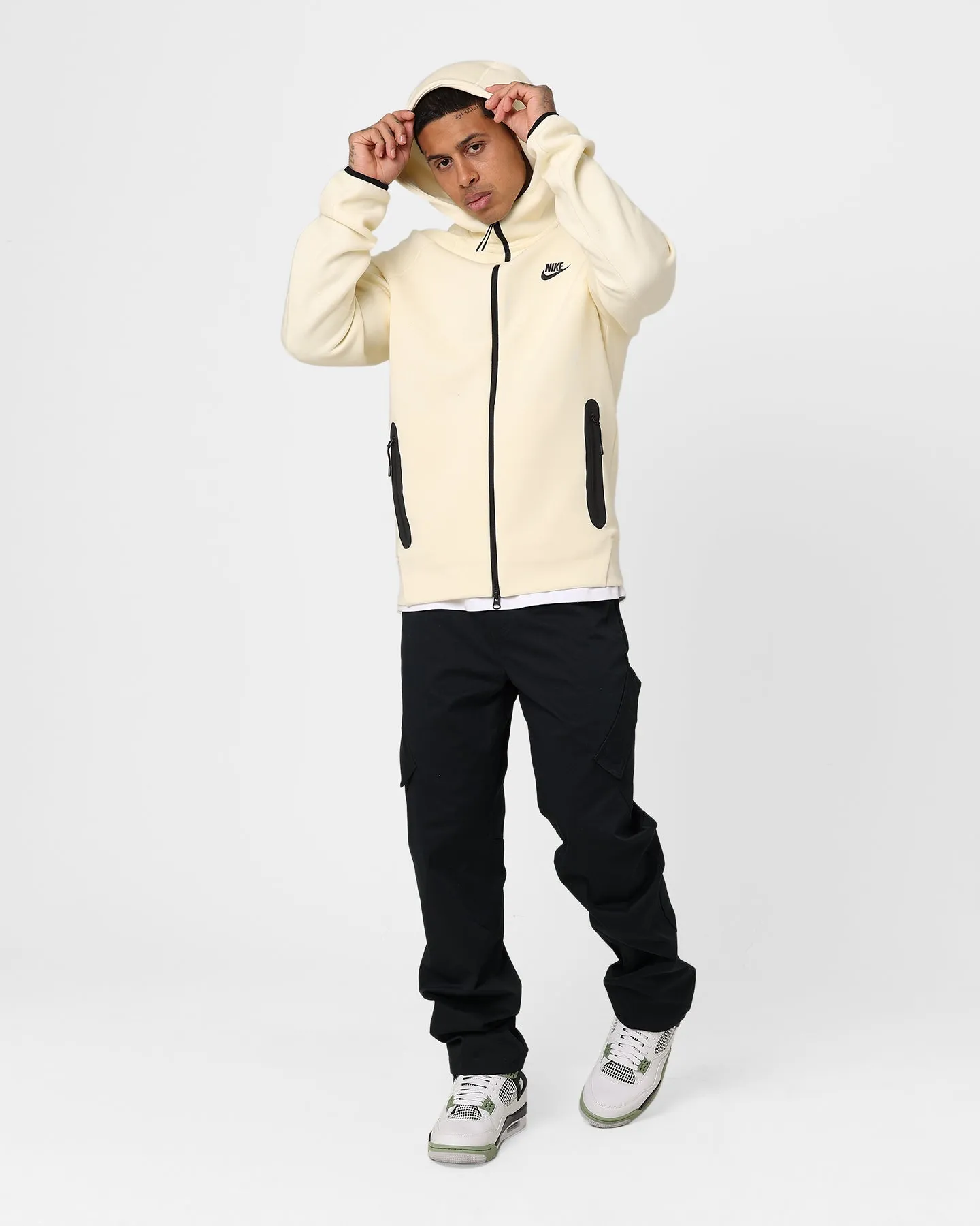 Nike Sportswear Tech Fleece Windrunner Jacket Coconut Milk/Black Future Checkered