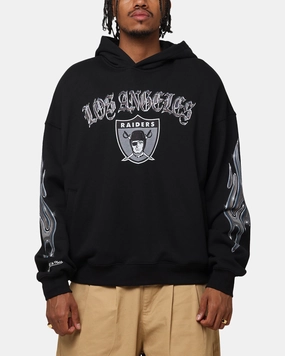 Mitchell & Ness Las Vegas Raiders Chrome Nation Hoodie Black Faux Suede Casual Fashion