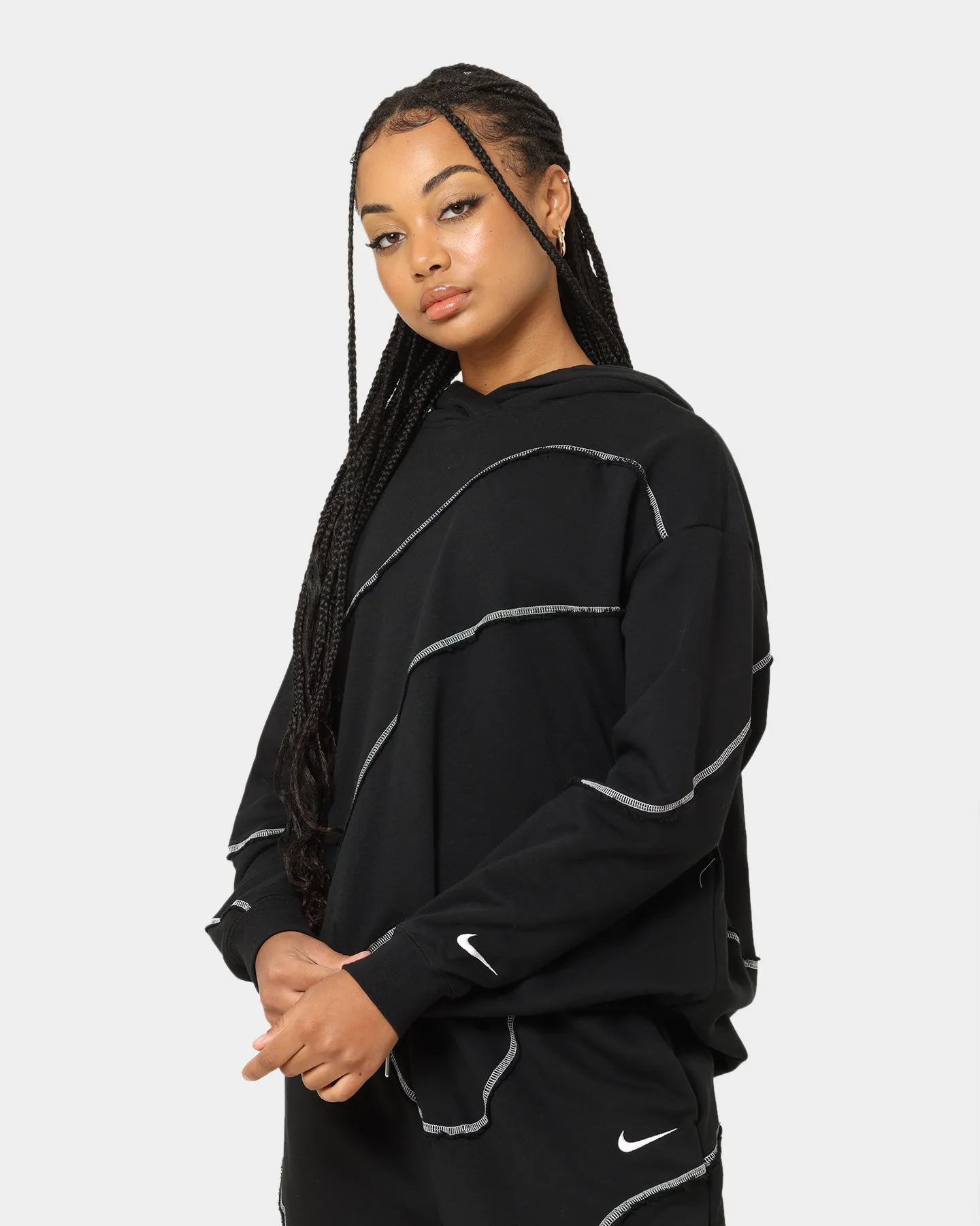 casual lunch Nike Women's Sportswear Swirl Oversized Hoodie Black/White