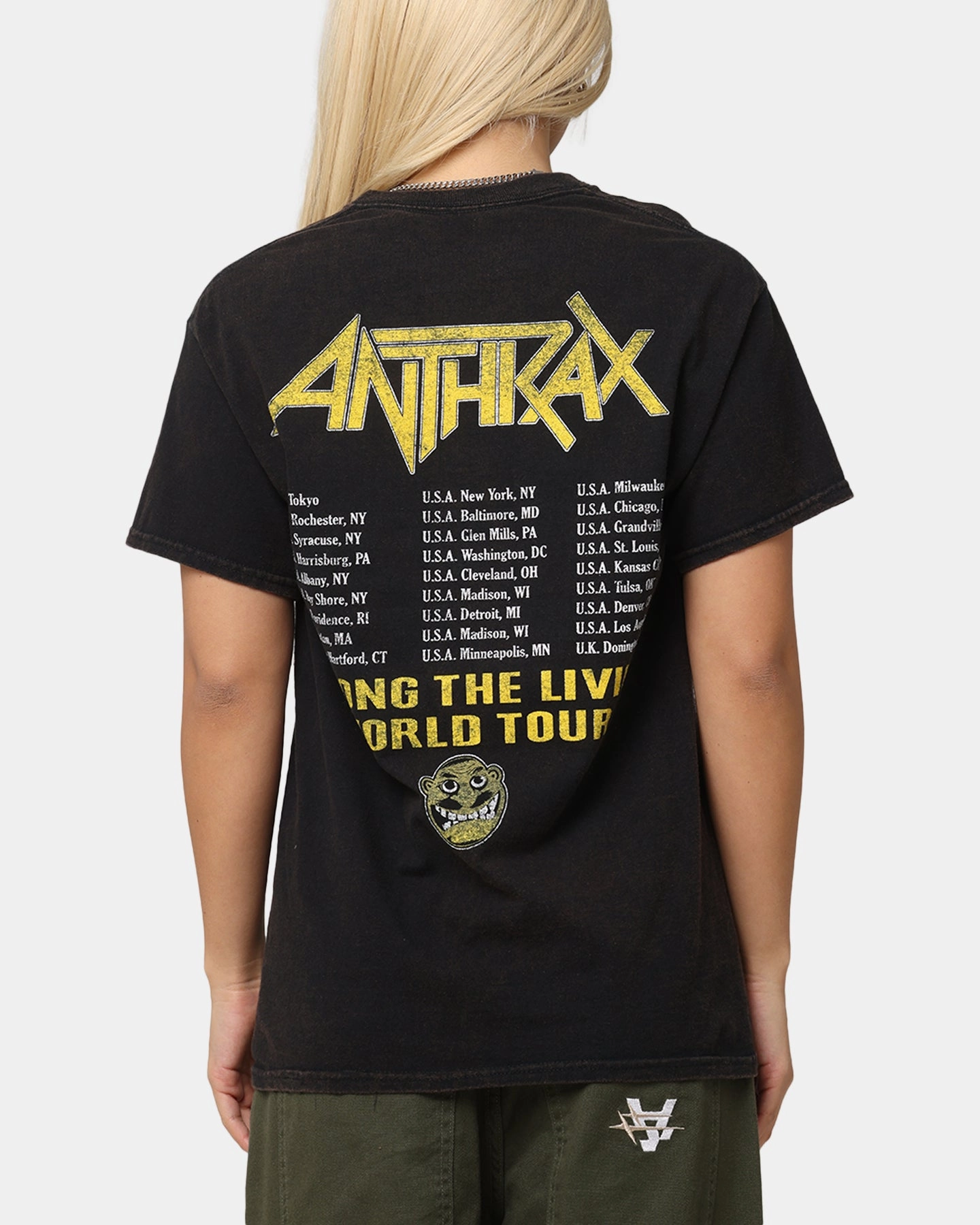 Anthrax ATL World Tour T-Shirt Black Vintage Thermoregulating Fabric Classic Vibes