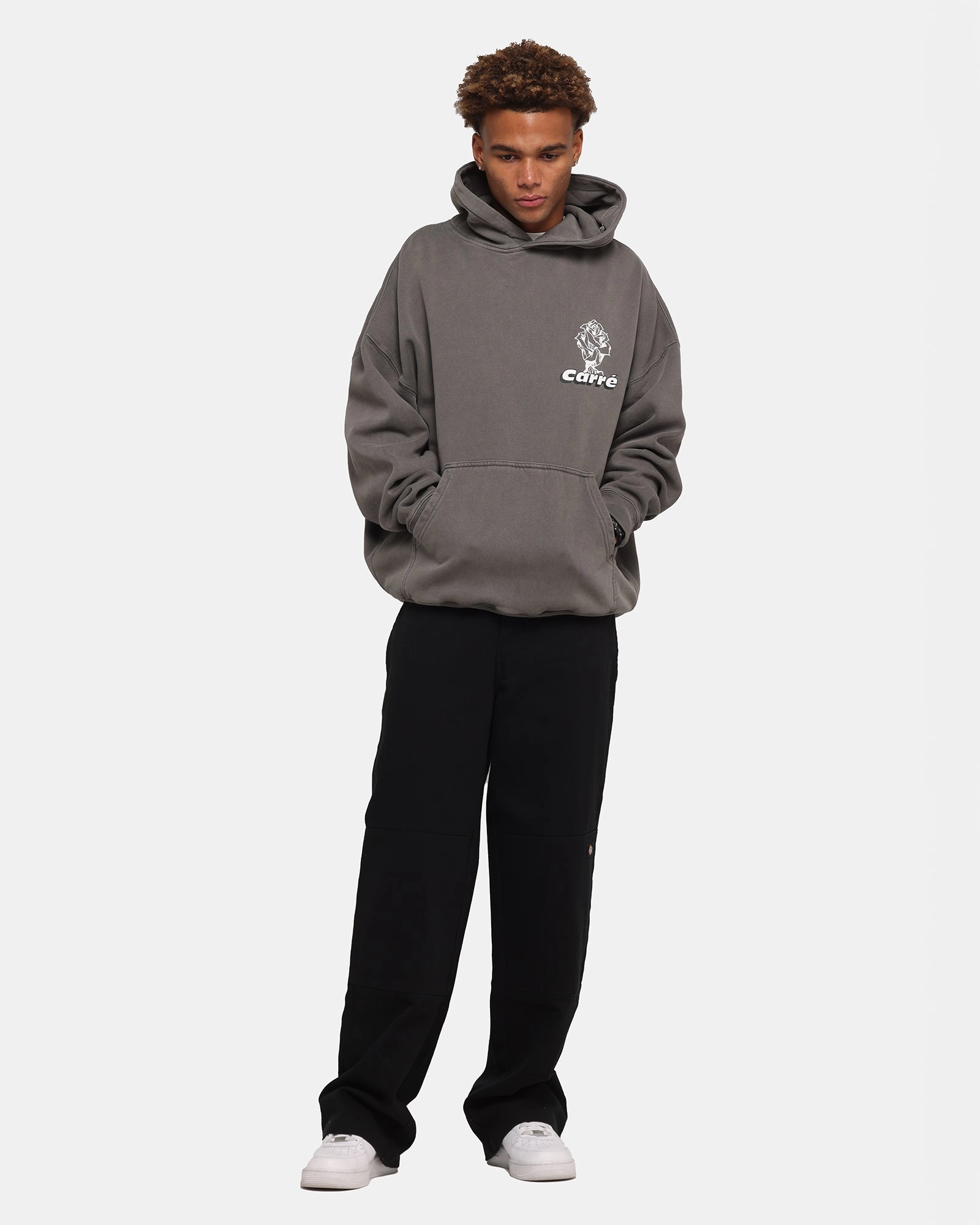 Stretchable Thermal Lined Carre Freshly Picked Hoodie Washed Charcoal