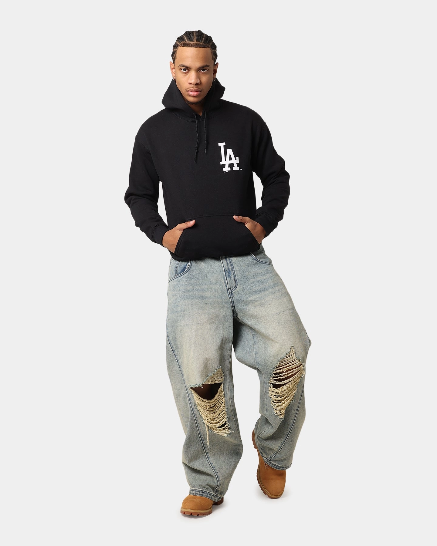 Heat Transfer Graphics Majestic Athletic Los Angeles Dodgers Doyers Chest Hoodie Black