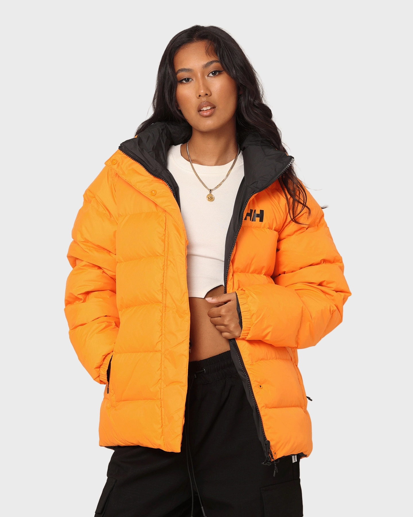 Helly Hansen HH Reversible Down Puffer Jacket Poppy Orange Solution